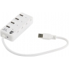 USB-концентратор Jet.A JA-UH35 на 4 порта USB 3.0, Hot Plug, с выключателями портов, белый (JA-UH35 White)