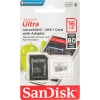 Флеш карта microSDHC 16Gb Class10 Sandisk SDSQUNS-016G-GN3MA Ultra 80 + adapter