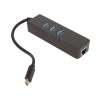 Концентратор ORIENT JK-341, Type-C USB 3.0 HUB 3 Ports + Gigabit Ethernet Adapter, RTS5140 + RTL8153 chipset, RJ45 10/100/1000 Мбит/с, USB штекер тип (30552)