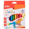 Фломастеры Deli EC10000 ColoRun Вентилируемый 12цв. коробка с европодвесом (мин.кол.24)