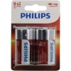 PHILIPS Power Alkaline LR20P2B/10 Size"D", 1.5V, щелочной (alkaline)  <уп. 2 шт>