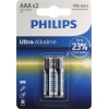 PHILIPS Ultra Alkaline LR03E2B/10 Size"AAA", 1.5V, щелочной (alkaline) <уп.  2 шт>