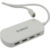 Orico <HCD-1-WH(-PRO)> 4-Port Hub, 3xUSB3.0  +USB-C, подкл. USB-C