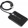 Концентратор 5bites HB210-205PBK 10 портов USB2.0, блок питания 5В-2А, 1м, черный