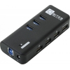 Концентратор 5bites HB33-304PBK 4 порта USB2.0, 3 порта USB3.0, блок питания 5В-2А, 1.2м, черный