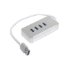 Концентратор 5bites HB34-308SL 4 порта USB3.0, алюминий, серебристый