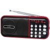 Радиоприемник MAX MR-321 Red/Black micro SD / USB, AM/FM приёмник, LCD экран, воспроизведение до 6 часов, 5 Вт, встроенный сабвуфер (30053)
