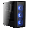 Корпус Aerocool Quartz Blue , ATX, без БП, закаленное стекло спереди и сбоку, 3x 12см LED (синий), 1х 12см (черный) в комплекте, 1xUSB 3.0, 2xUSB 2.0 (4713105968941)