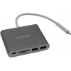 Orico <RCC2A-SG Gray> USB3.0 Hub 3 port + USB-C + microSD/SD Card Reader,  подкл. USB-C