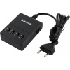 Defender UPA-40 <83537> Зарядное устройство USB (Вх. AC100-240V, Вых. DC5V,  25W, 4xUSB)
