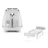 Тостер DeLonghi CTOE2103.W, 900Вт, разморозка, на 2 тоста, решетка для подогрева, поддон, белый