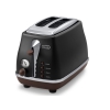 Тостер DeLonghi CTOV 2103.BK, 900Вт, на 2 тоста, разморозка, обжаривание, решетка для подогрева, поддон, черный (CTOV2103.BK)