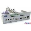 5.25" Multi Function Panel USB2.0 <Silver> CF/MD/SM/MMC/SD/xD/MS(/Pro/Duo)Card Reader/Writer+3-p.USB2.0+1394+Audio