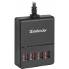 Сетевое зарядное устройство Defender UPA-40 5А 4 x USB черный (83537)