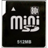 Transcend <TS512MSDM80> miniSecureDigital (miniSD) Memory Card 512Mb 80x + miniSD-->SD Adapter