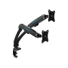 Кронштейн для мониторов Kromax OFFICE-9 black, для 2-х LCD/LED мониторов 15"-32", нагрузка 2-8 кг, настольный, 6 ст свободы, VESA 100x100 мм (24041)