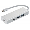 Разветвитель USB-C Hama Aluminium 4порт. белый (00135755)