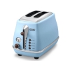 Тостер DeLonghi CTOV2003.AZ, 900Вт, на 2 тоста, разморозка, обжаривание, решетка для подогрева, поддон, голубой (0176129031)
