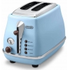 Тостер DeLonghi CTOV2103.AZ, 900Вт, на 2 тоста, разморозка, обжаривание, решетка для подогрева, поддон, голубой