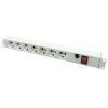 Блок силовых розеток 19", серый 1U, 7 розеток 220V с защитой, гнездо под шнур IEC-320-C13, NT SOC 7D G (NT120047)