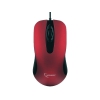 Мышь проводная Gembird MOP-400-R,  красный, бесшумный клик, 2 кнопки+колесо кнопка, 1000 DPI,  soft-touch, кабель 1.45м, блистер