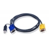 Кабель SPHD15-VGA USB 1.8M 2L-5202UP [PS2-USB] ATEN Кабель/шнур КВМ ATEN {2L-5202UP} монитор+клав.+мышь USB, SPHD15=>HD DB15+USB A-Тип, Male-2xMale, опрессованный, 1.8 метр., (с поддержкой KVM PS/2)