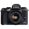 1279C012 Фотоаппарат Canon EOS M5 черный 24Mpix 3" 1080p WiFi 15-45 IS STM  f/  3.5-6.3  LP-E17