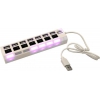 Концентратор 5bites HB27-203PWH 7*USB2.0, блок питания 5В-2А, 1метр, белый