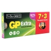 Батарея GP Extra Alkaline 24AX LR03 AAA (промо:7+3) (10шт) (GP 24AX7/3) (мин.кол.10)