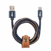 Кабель Micro USB-USB RITMIX RCC-417 Blue Jeans, 1м, 2А, оплетка из джинсовой ткани