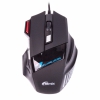 Мышь RITMIX ROM-345 Black Игровой дизайн, проводн., USB, 800/1200/1600/2400 dpi, 6 кн.+ колесо, длина кабеля 150 см, длина мыши 130 мм, подарочная упа