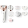 Эпилятор Philips BRE644/00 Satinelle Prestige, подсветка, набор насадок, использование с применением пены, влажная очистка, белый