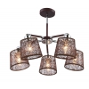 Люстра BRUNI E27X5X40W BROWN/CHROME 1091/5C J-LIGHT (4610019164509)