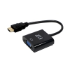 Адаптер HDMI-VGA Jet.A JA-HV02 чёрный (кабель 23см,в комплекте аудиокабель mini Jack-mini Jack 0.5м) (JA-HV02 Black)