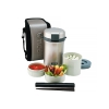 Термос для еды с контейнерами Tiger LWU-B200 Warm Silver (цвет серебряный, в комплекте контейнеры 0,8л, 0,34л, 0,27л, жесткий чехол с регулируемым нап (LWU-B200 SE)