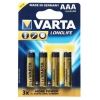 Батарейки Varta Longlife AAA 4 шт (LONGLIFE AAA бл 4)