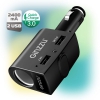 Автомобильное зарядное устройство Ginzzu GA-4817UB, АЗУ 5В/2.4A +QC3.0(5V/9V/12V)  +разветв. на 1 розетку