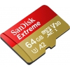 SanDisk Extreme <SDSQXA2-064G-GN6MA> microSDXC Memory Card 64Gb UHS-I U3 V30 +  microSD-->  SD  Adapter