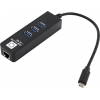5bites <UA3C-45-10BK> адаптер USB-C --> UTP 1000Mbps +  3-port USB3.0 Hub