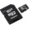 Silicon Power <SP064GBSTXDU1V10SP> microSDXC Memory Card 64Gb UHS-I U1 +  microSD-->SD Adapter