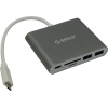 Orico <RCC2A-SG Silver> USB3.0 Hub 3 port + USB-C + microSD/SD Card Reader,  подкл. USB-C