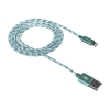 Кабель Lightning/USB, braided, metallic shell, cable length 1m, Green CANYON <CNE-CFI3G>