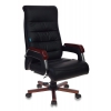 Кресло руководителя Бюрократ T-9909WALNUT/BLACK  черный искусственная кожа