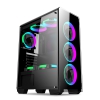 Корпус 3Cott C1 , ATX, без БП, игровой, стекло, 1x USB3.0 + 2х USB 2.0 3х12cm LED rainbow ring fans. (2018103000030)