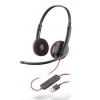 Наушники с микрофоном PLANTRONICS Blackwire C3220-A,  черный  /  красный