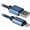 Кабель LIGHTNING TO USB2 1M BLUE ACH01-03T 87811 DEFENDER