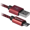 Кабель USB2.0 TO MICRO-USB 1M RED USB08-03T 87801 DEFENDER