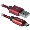Кабель USB2.0 TO TYPE-C 1M RED USB09-03T 87813 DEFENDER