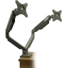 ONKRON <MS160 Silver> Настольный кронштейн для 2 мониторов  (VESA75/100,  13-32",  2x2-8кг)
