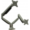 ONKRON <G200 Silver> Настольный кронштейн для 2 мониторов  (VESA75/100,  13-32",  2x1-9кг)